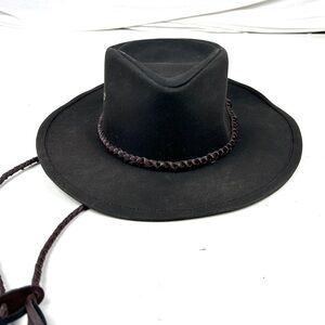 Outback Trading Co Original Oilskin Hat Waterproof Wide Brim Brown Sz medium
